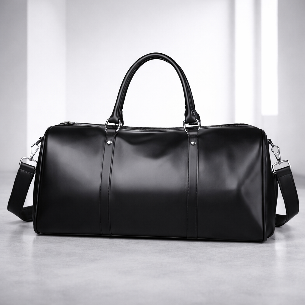 Full-Grain Leather Duffle Bag — close-up