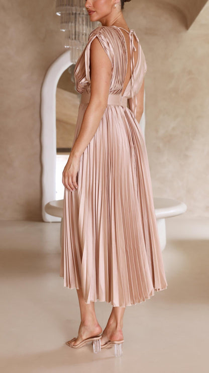 Women's Pleated Formal Evening Maxi Dress — product view