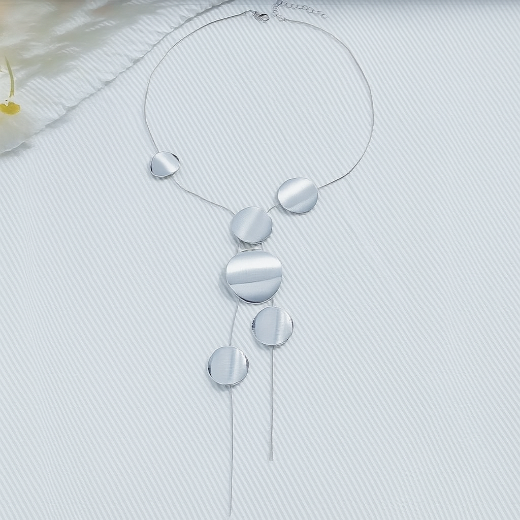 Layered Gold Disc Chain Necklace for Women