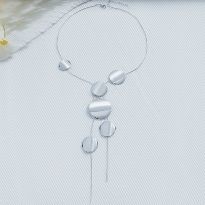 Layered Gold Disc Chain Necklace for Women