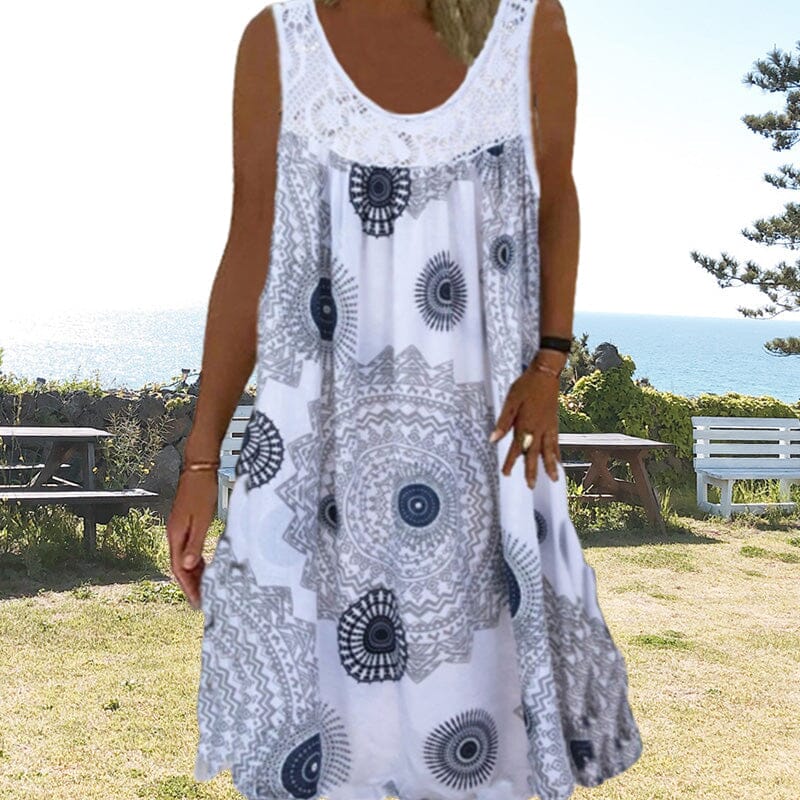 Women's Sleeveless Summer Midi Dress — front view