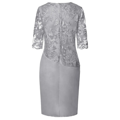 Women's Faux-Wrap Cocktail Midi Dress — close-up
