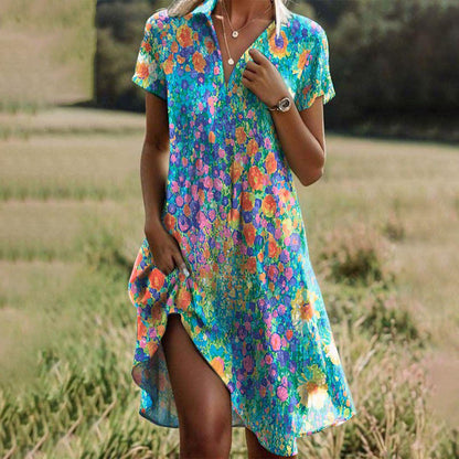 Women's Flowy Boho Maxi Dress — front view