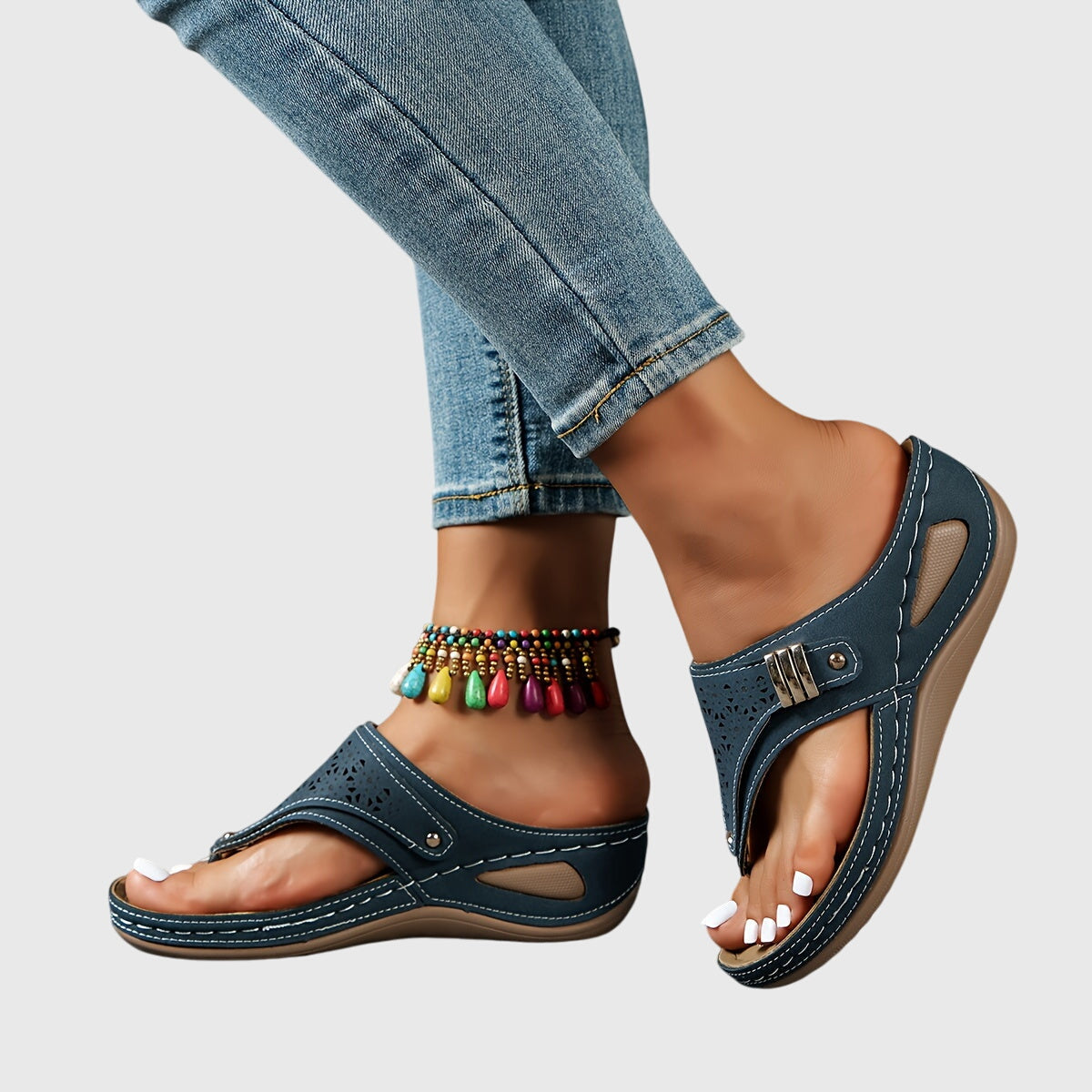 Women's Platform Ankle Strap Sandals — close-up