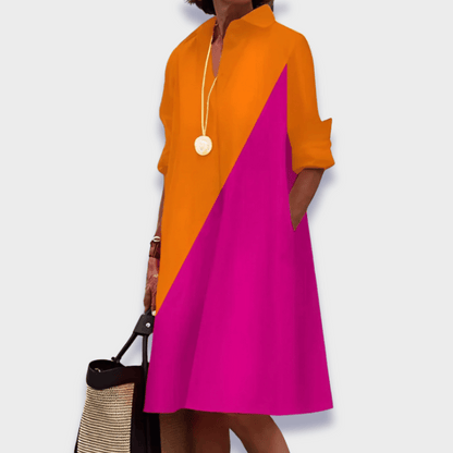 Women's Casual Polo Midi Dress — side view
