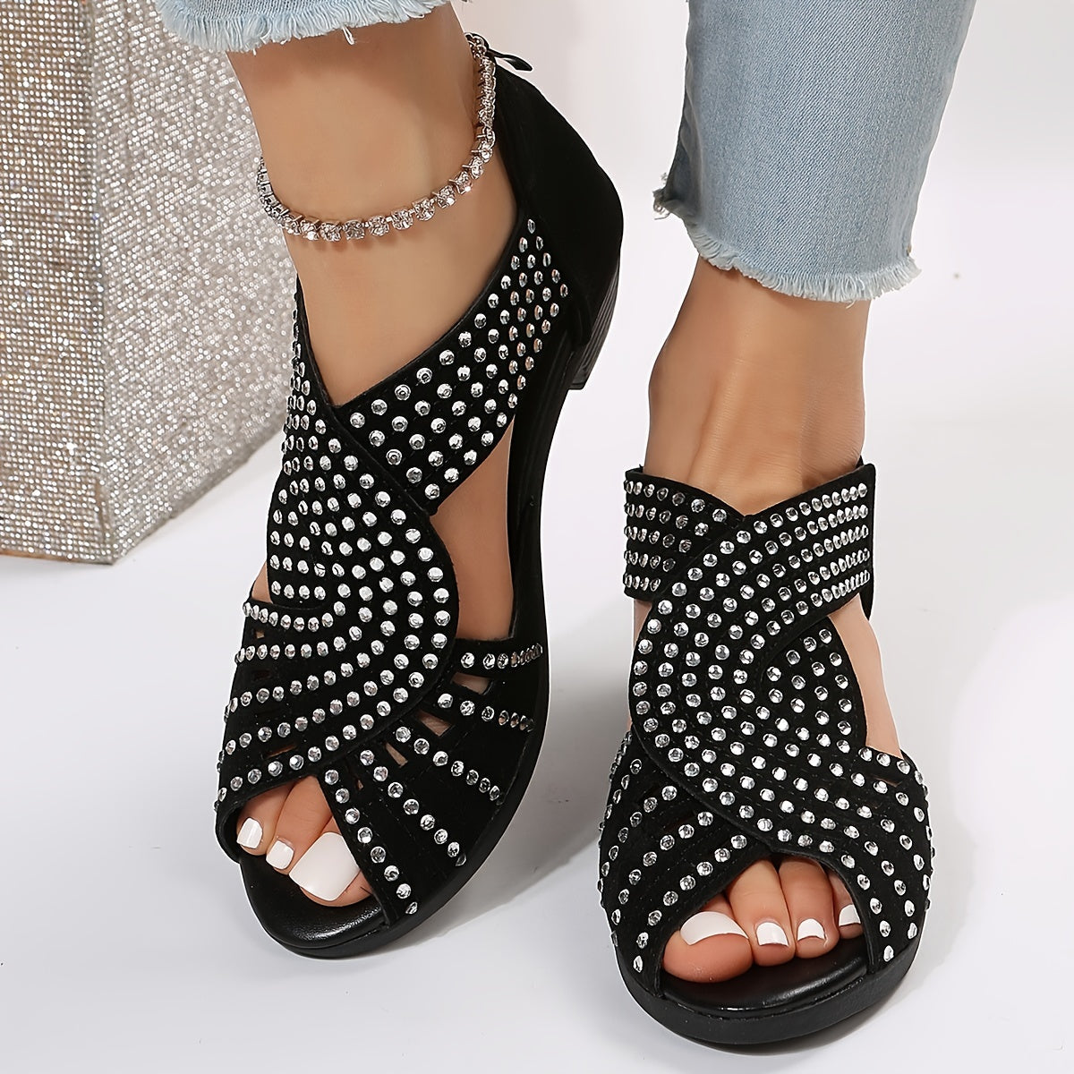 Women's Adjustable Flat Sandals — side view