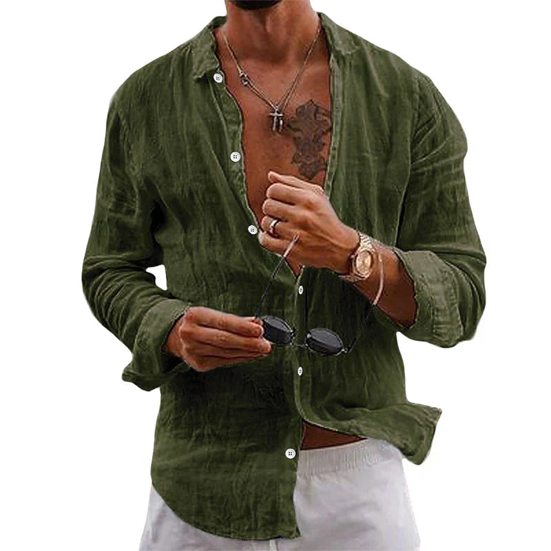 Men's Premium Linen Shirt — side view