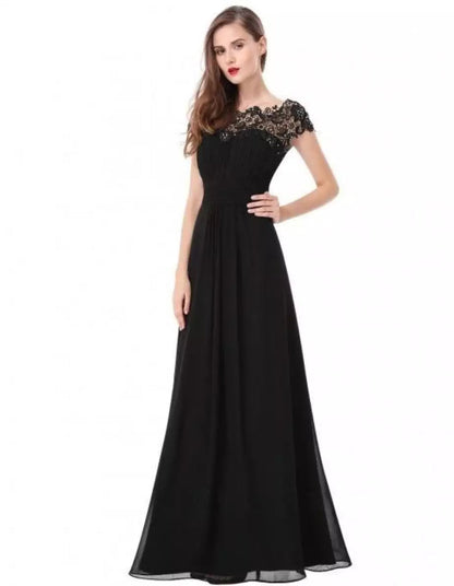 Women's Lace A-Line Wedding Guest Maxi Dress — product view
