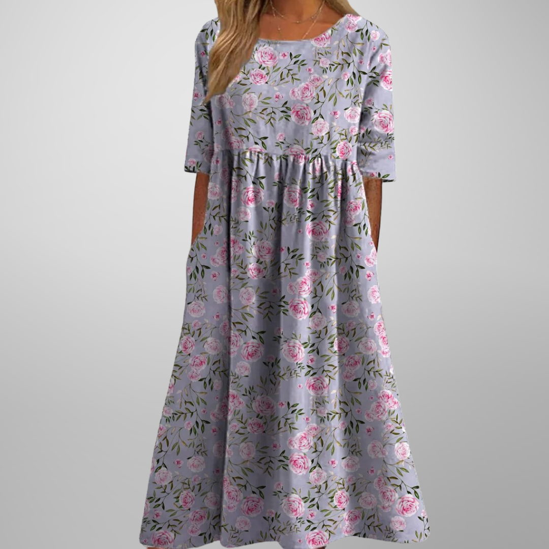 Women's Floral Print Midi Dress — front view