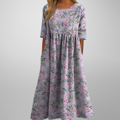 Women's Floral Print Midi Dress — front view