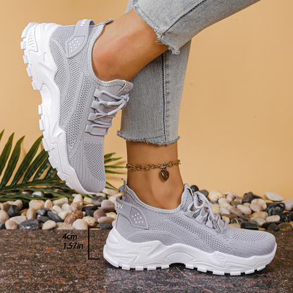 Chunky Mesh Lace-Up Sneakers for Women