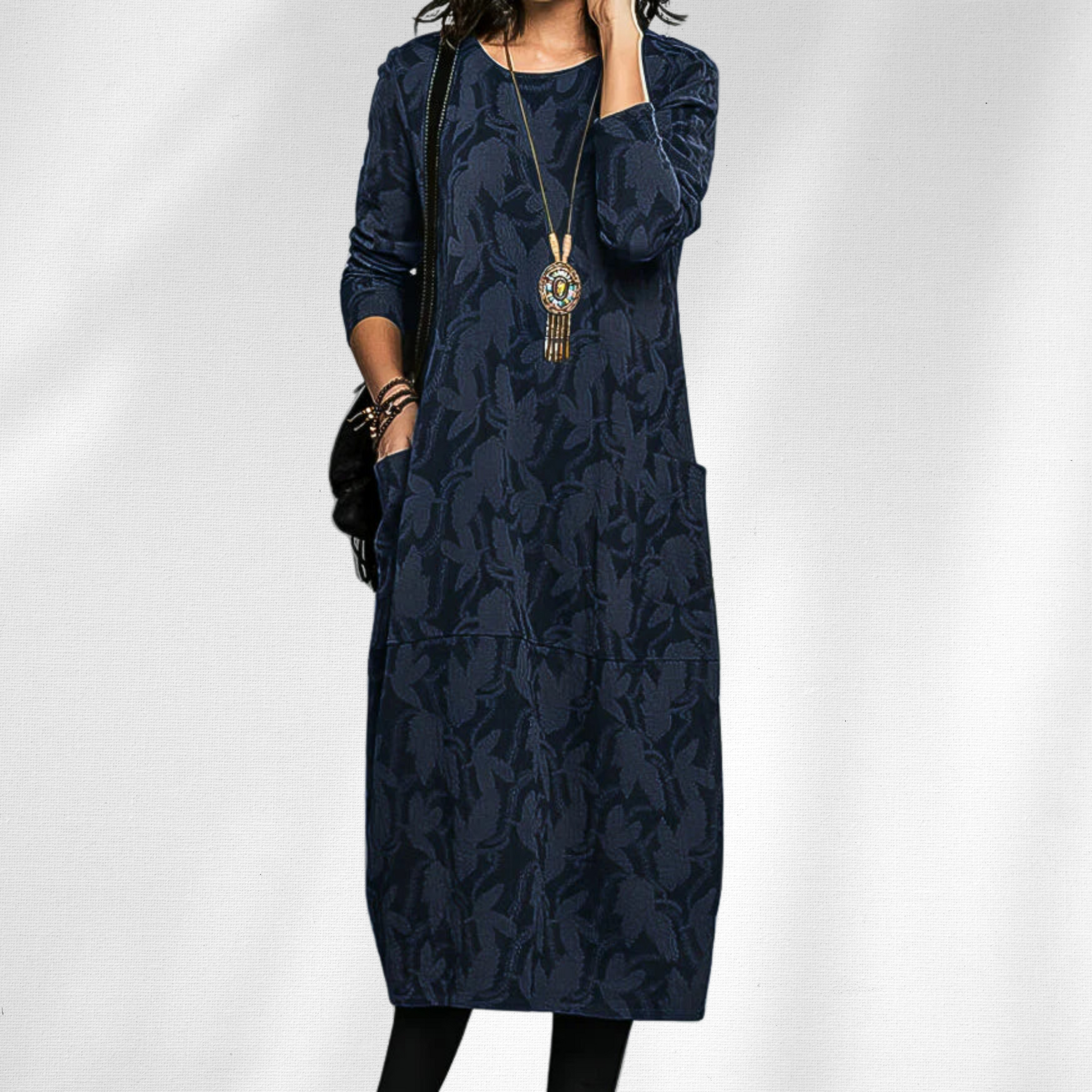 Women's Knit Sweater Midi Dress — detail view