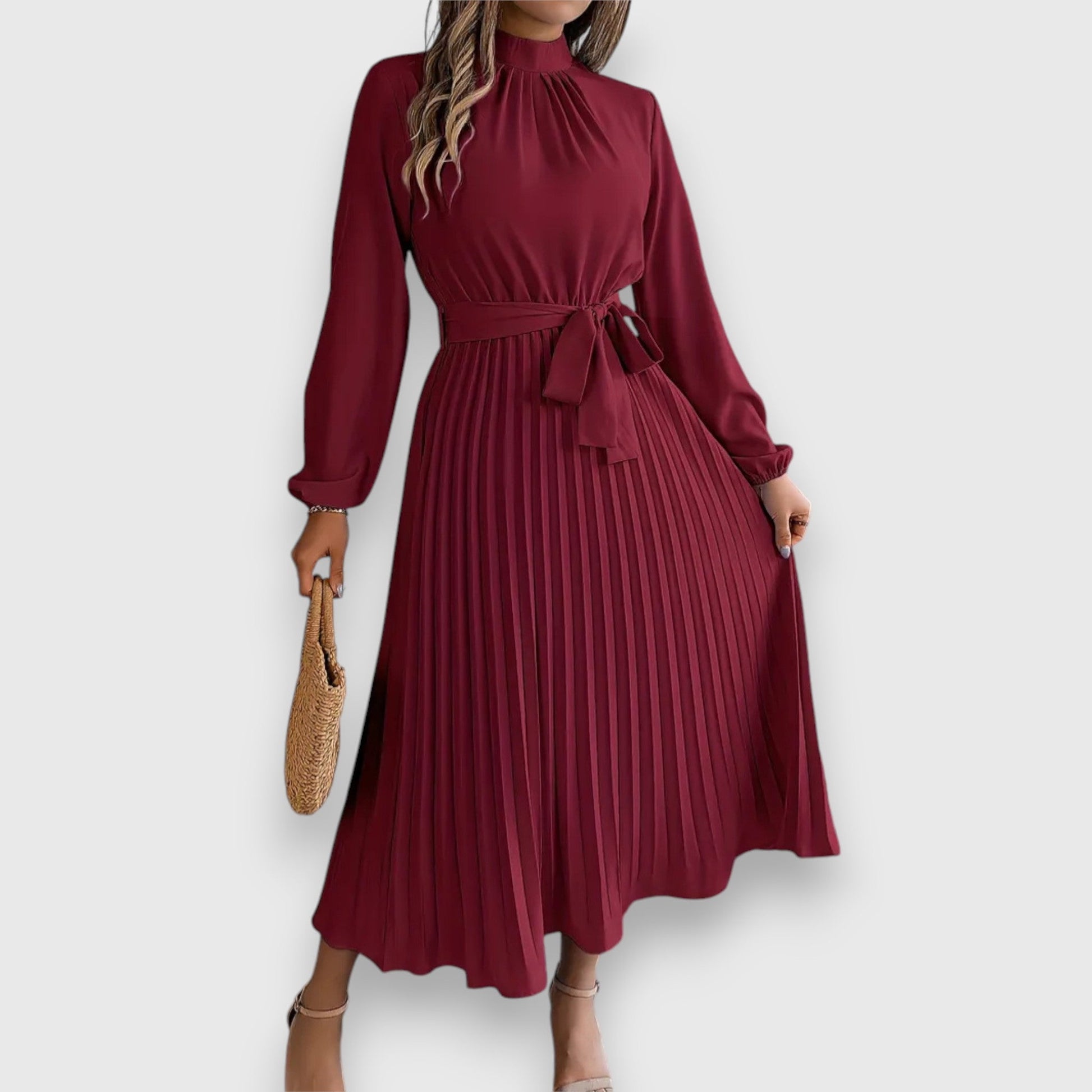 Women's Pleated Wedding Guest Midi Dress — product view