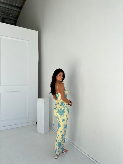 Cowl Neck Floral Maxi Dress for Women