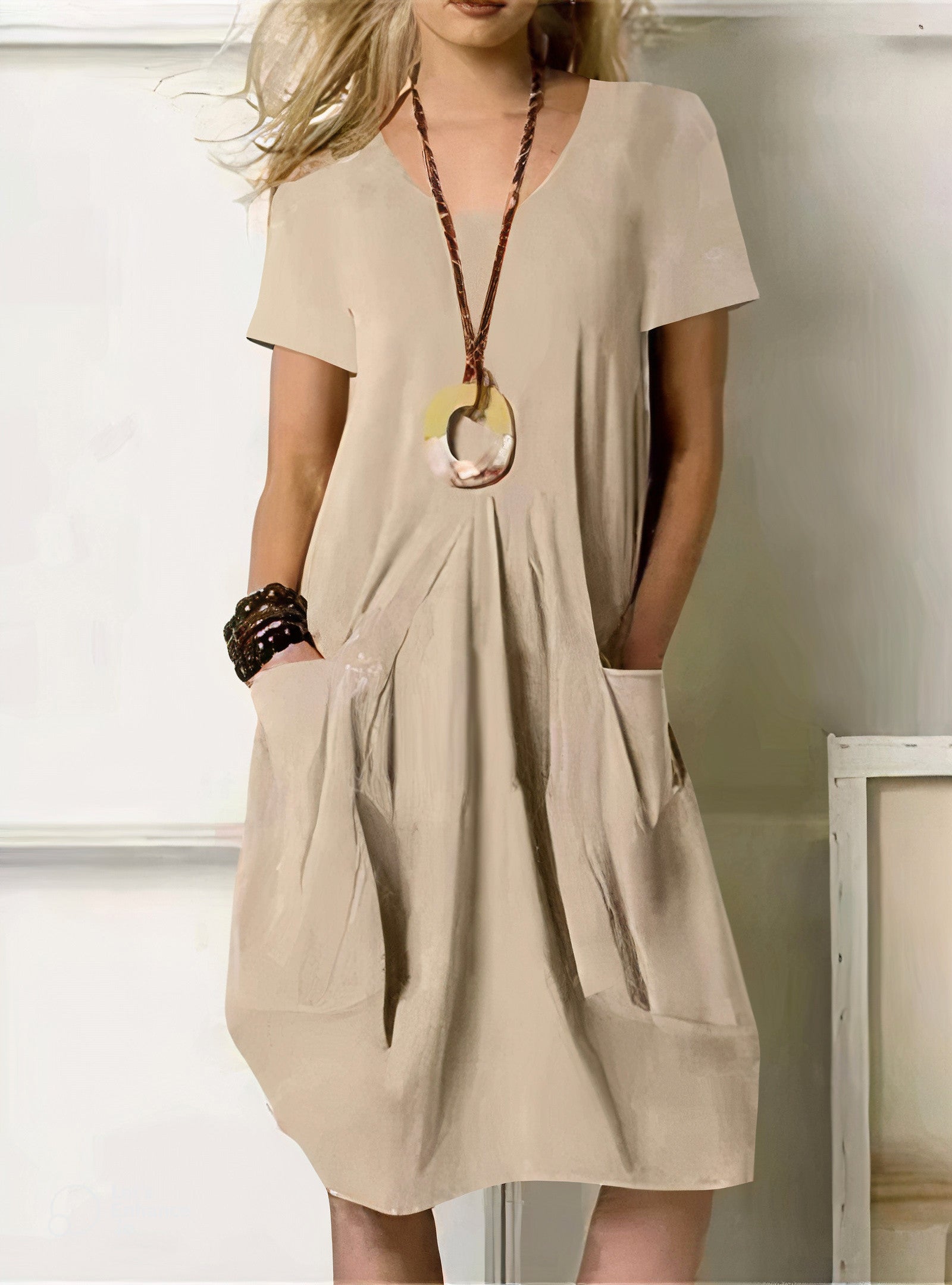 Women's Flowy Casual Everyday Midi Dress — product view