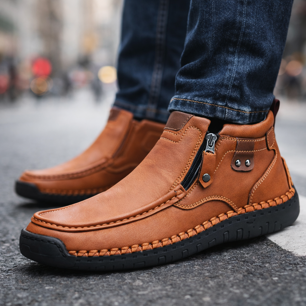 Men's Italian Leather Ankle Boots — product view