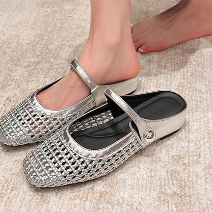 Women's Woven Mary Jane Mules — side view