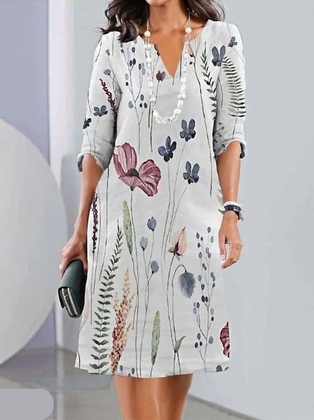 Women's Floral Casual Midi Dress — product view
