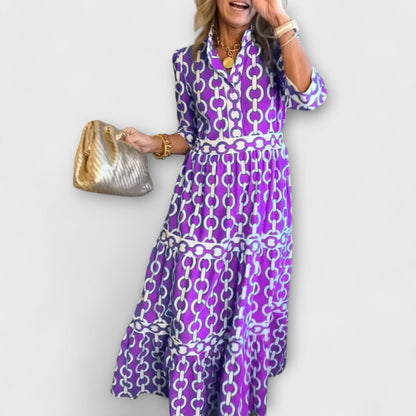 Women's Chain Pattern Day-to-Dinner Midi Dress — side view