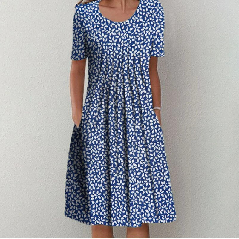 Women's Floral Casual Everyday Midi Dress — side view