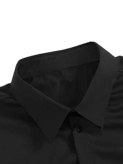 Slim-Fit Dress Shirt for Men with Long Sleeves