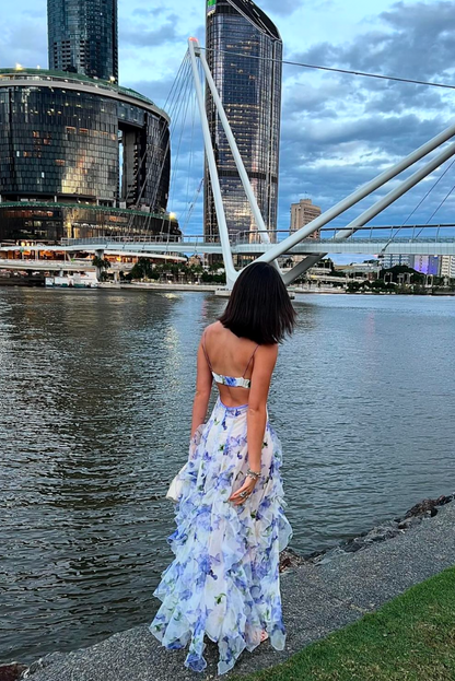 Floral Print Ruffle Maxi Dress for Women