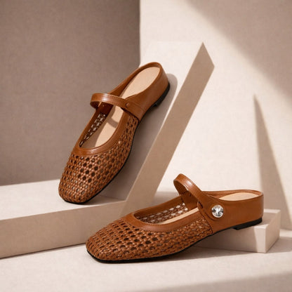 Women's Woven Mary Jane Mules — front view