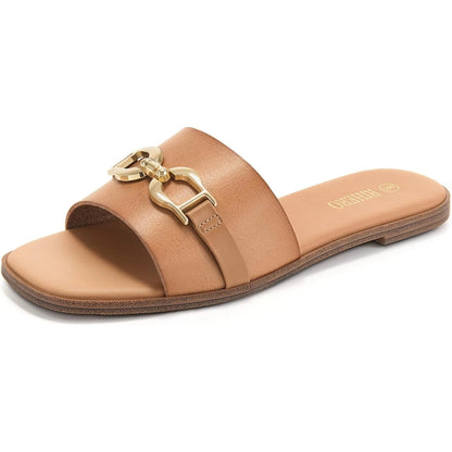 Women's Adjustable Buckle Flat Sandals — side view