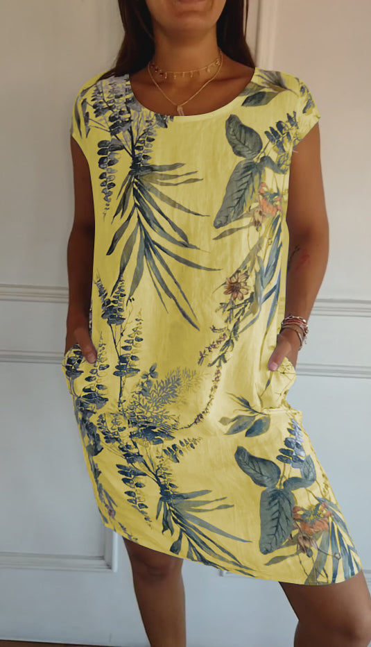 Women's Round Neck All-Day Comfort Midi Dress — side view