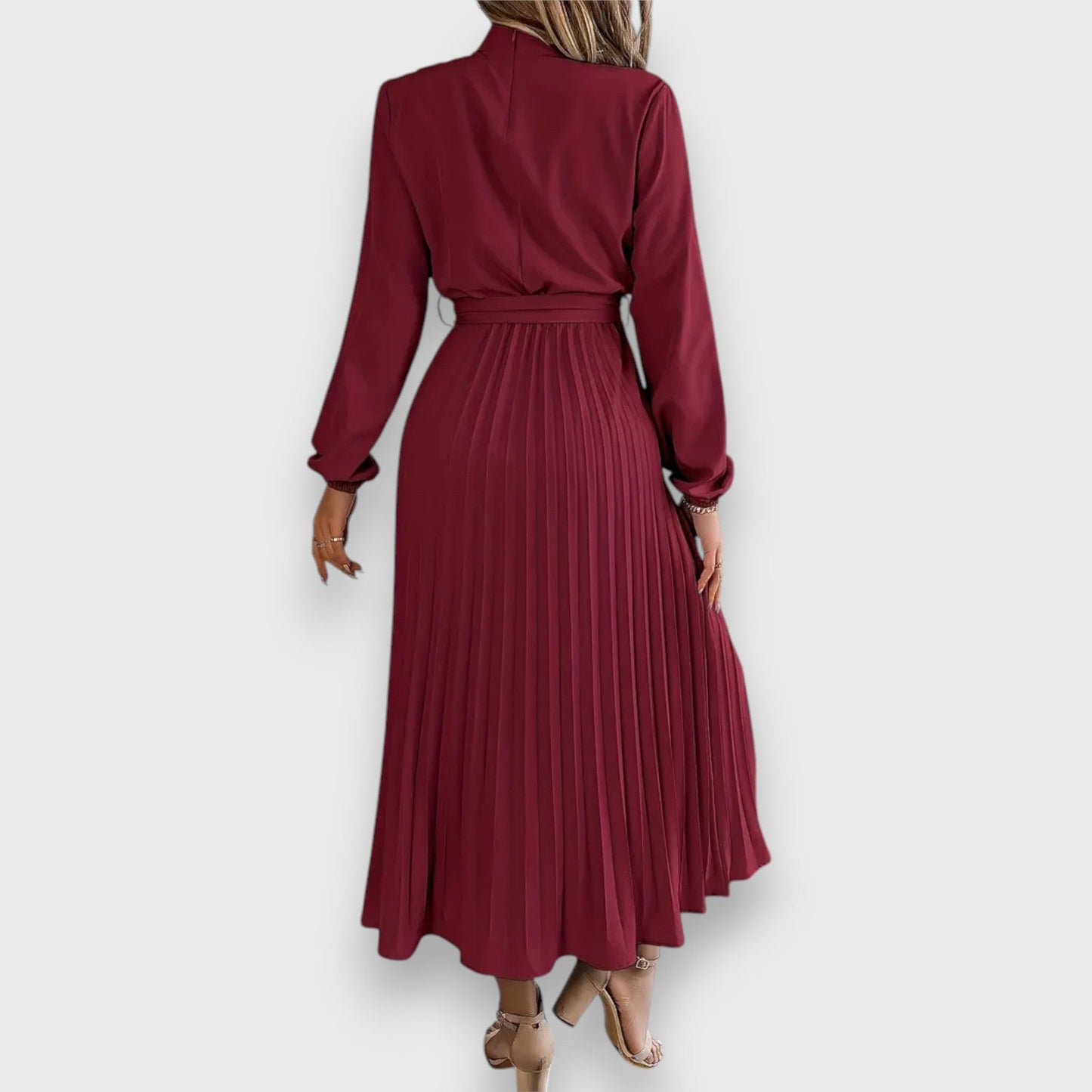 Women's Pleated Wedding Guest Midi Dress — detail view