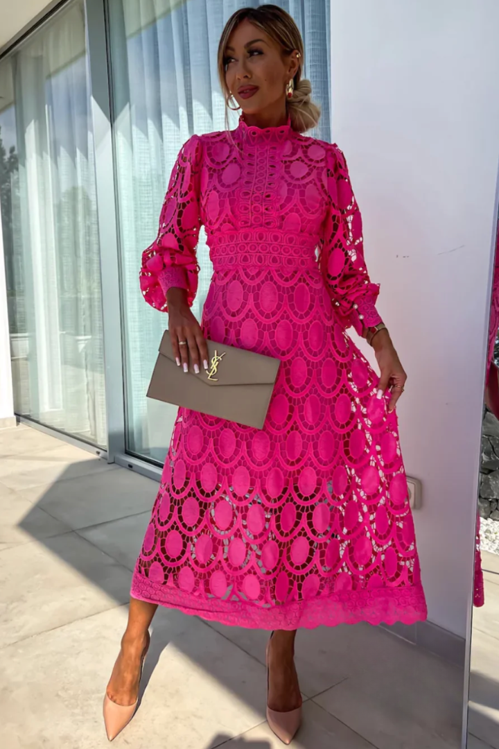 Women's Lace Special Occasion Midi Dress — close-up