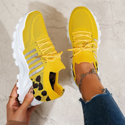 Chunky Mesh Lace-Up Sneakers for Women