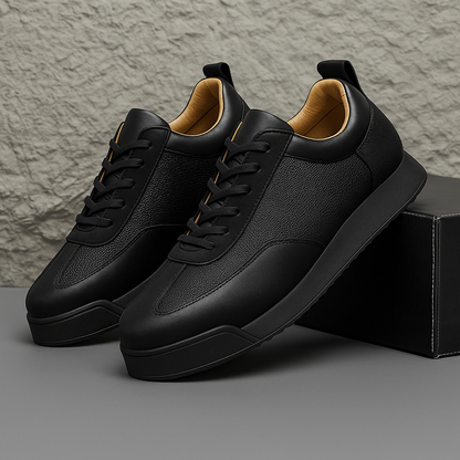 Men's Leather Sneakers with Orthopedic Sole — close-up