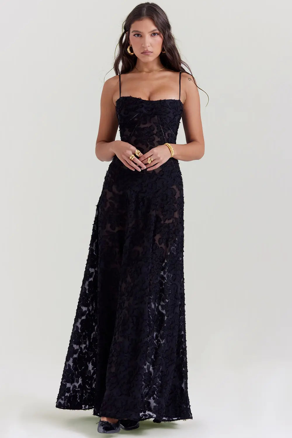 Women's Long Summer Evening Maxi Dress — front view