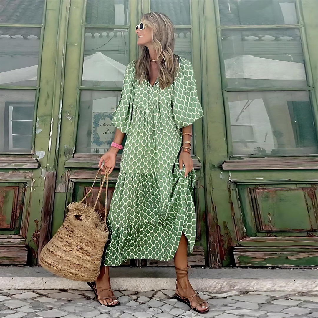 Women's Flowy Spring Midi Dress — front view