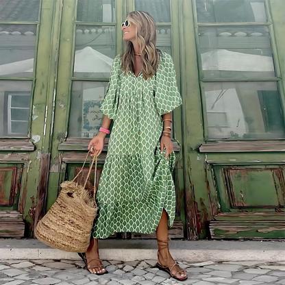 Women's Flowy Spring Midi Dress — front view