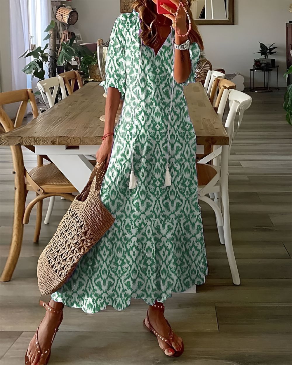 Women's Boho Flowy Maxi Dress — product view