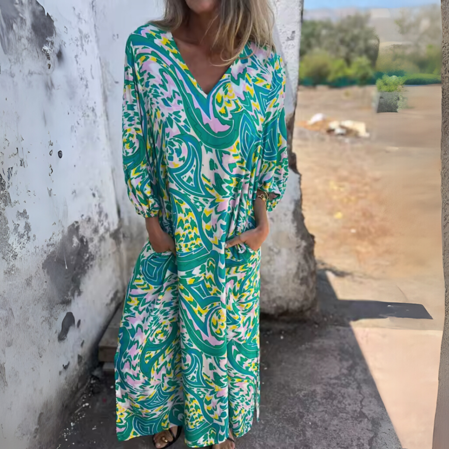 Women's Flowy Spring Casual Midi Dress — product view
