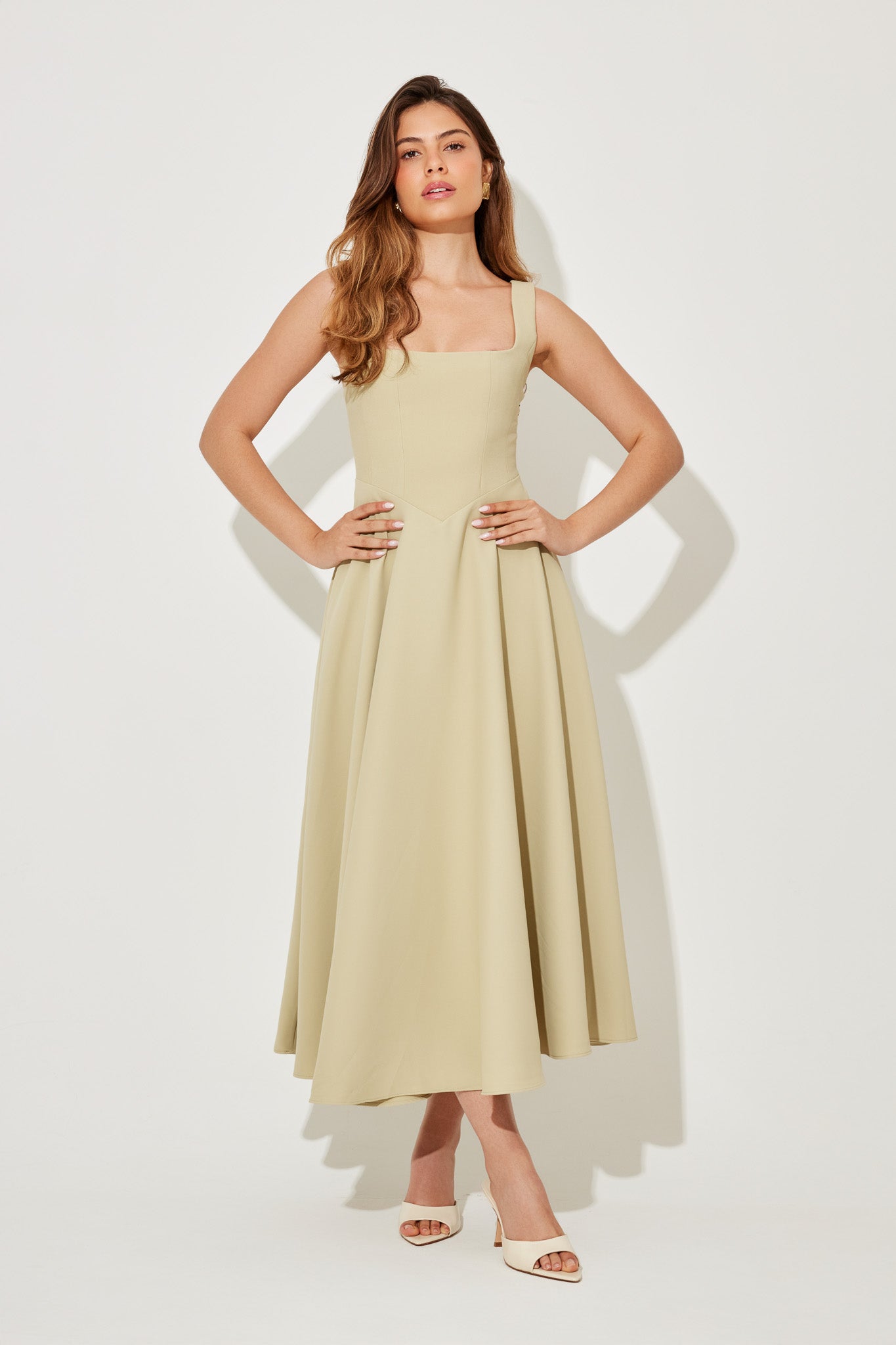 Women's Flowy Event Midi Dress — side view