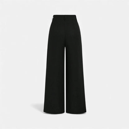 Women's Pleated Jacquard Wide-Leg Pants — side view