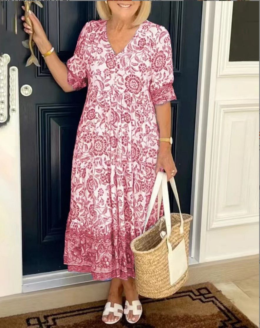 Women's Floral Garden Celebration Midi Dress — detail view