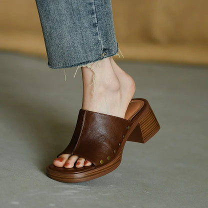 Women's Flat Slide Mule Sandals — side view