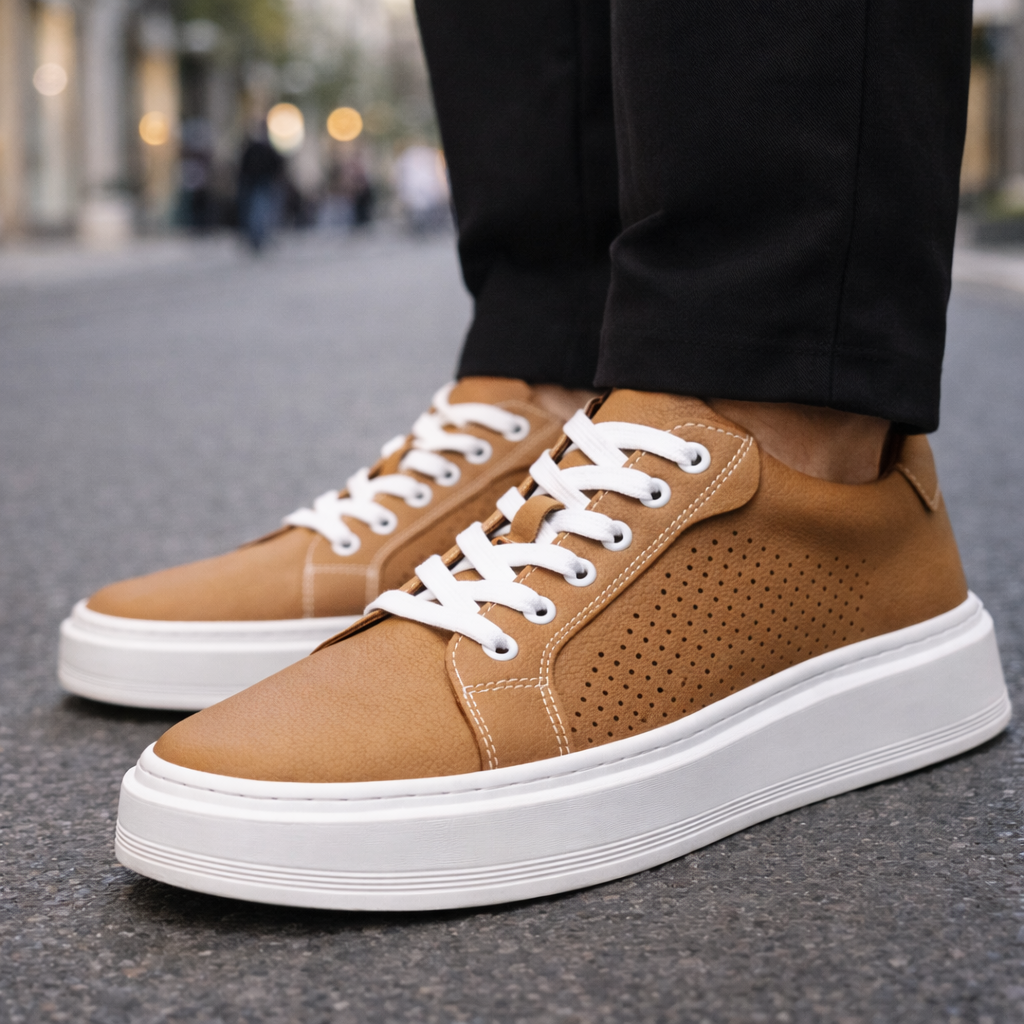 Men's Orthopedic Italian Leather Sneakers — product view