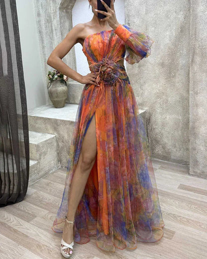 Women's Wrap Wedding Guest Maxi Dress — front view