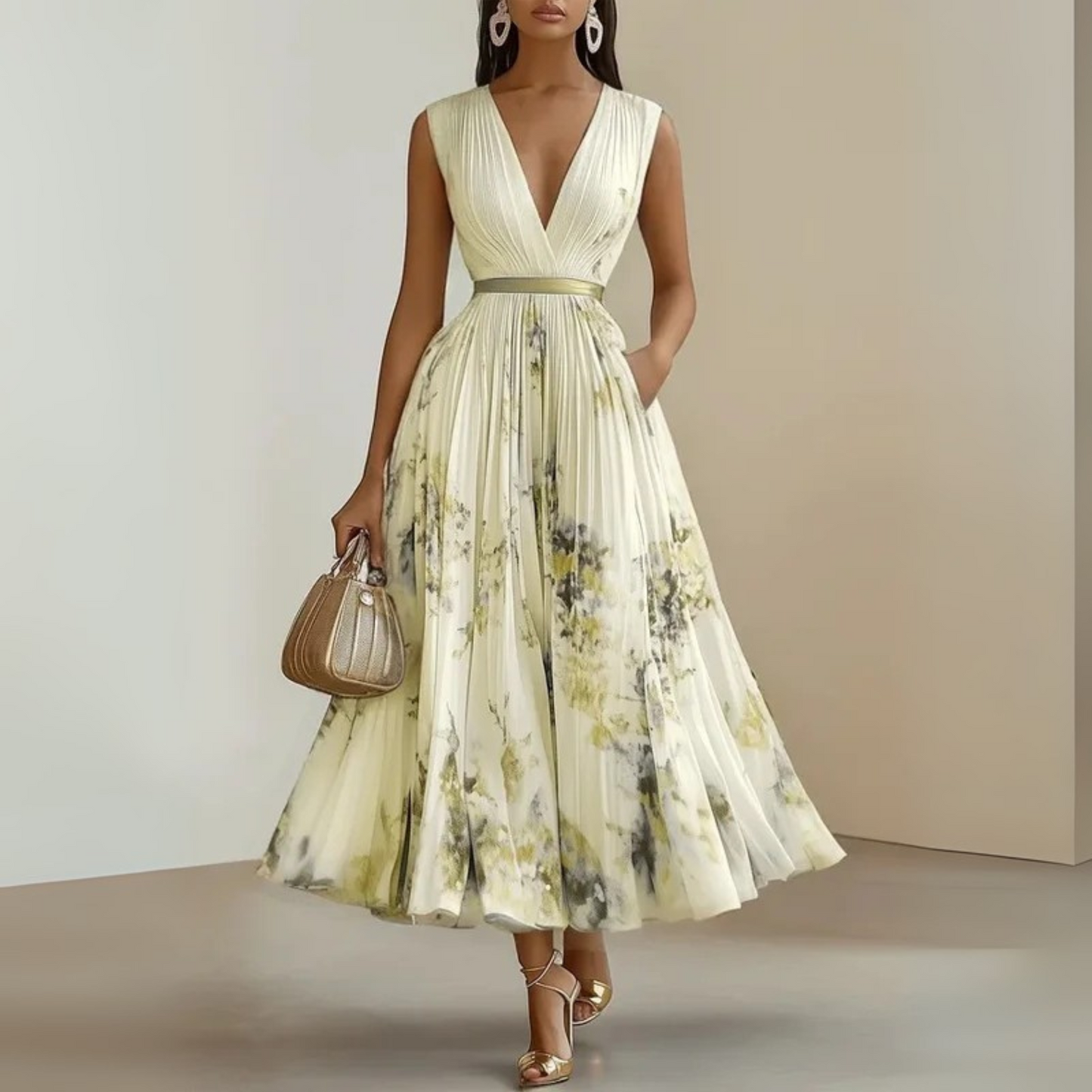 Women's Flowy Summer Maxi Dress — close-up