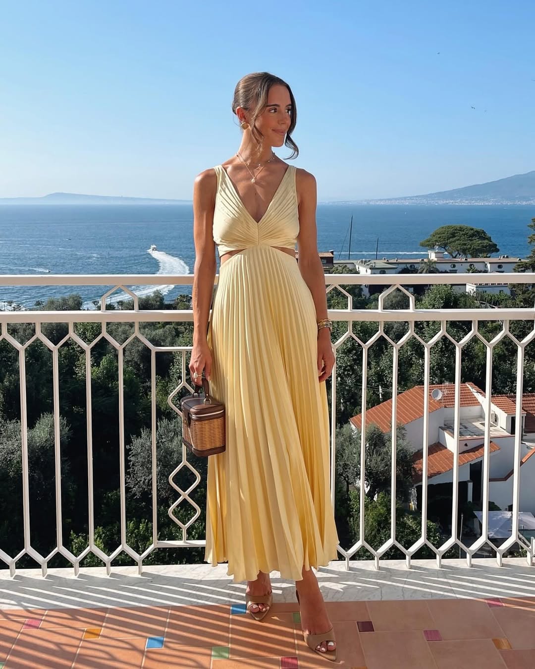 Women's V-Neck Wedding Guest Maxi Dress — product view