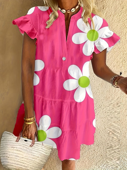 Women's Floral Tummy Control Evening Midi Dress — product view