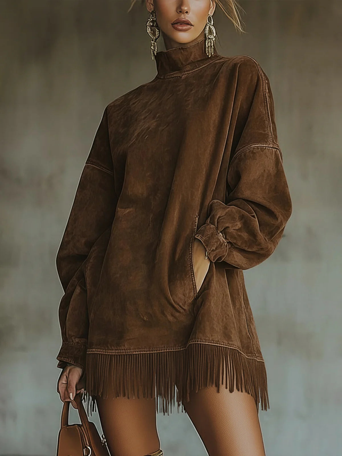 Women's Fringe Casual Mini Dress — product view