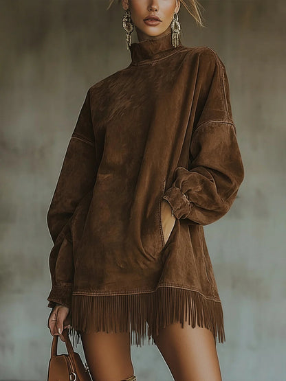 Women's Fringe Casual Mini Dress — product view