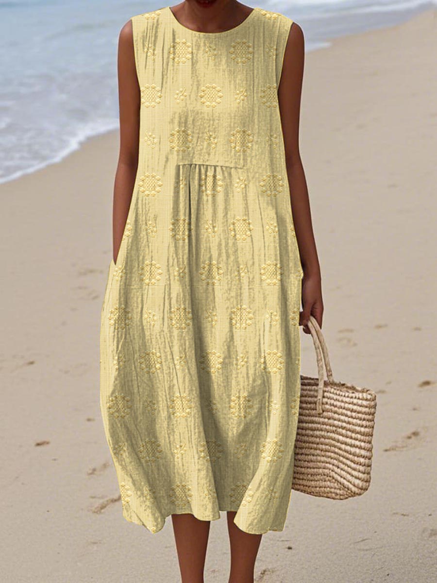 Women's Sleeveless Casual Summer Midi Dress — product view